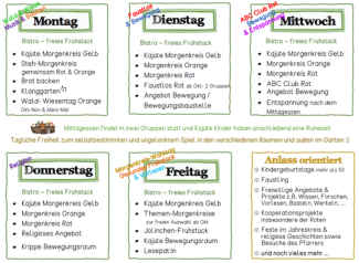 Wochenplan Kiga